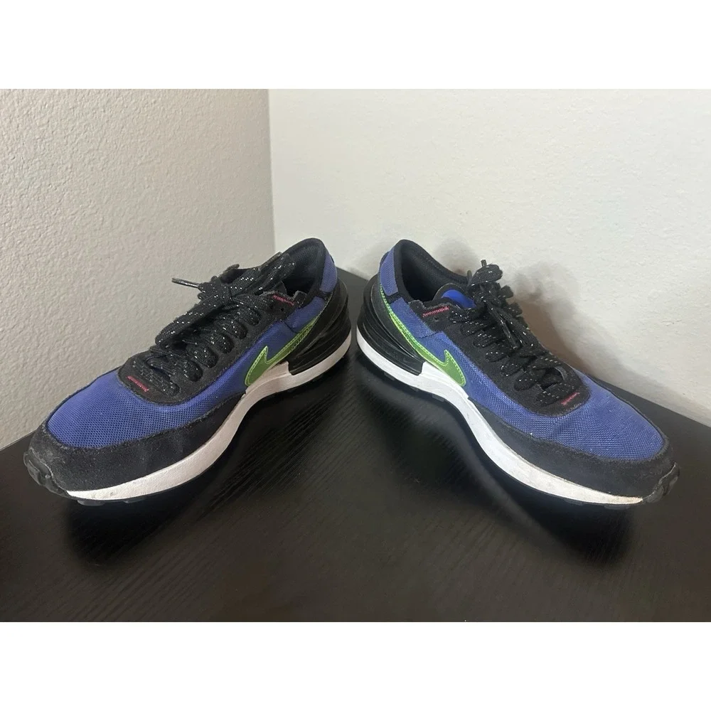 Nike Waffle One 9 Volt Athletic Sneakers Shoes Blue Green Black Sz 6.5Y Womens 8